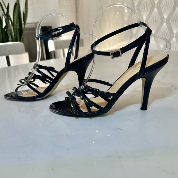 Kate Spade | Navy Patent Leather Strappy Heels - Picture 5 of 10